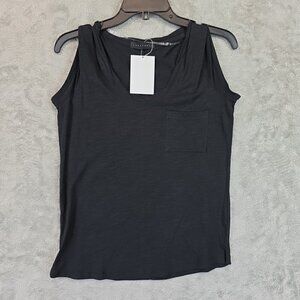 Sanctuary Tank Top Women's M Black Sleeveless V-Neck Pocket Tee Cotton Rayon
